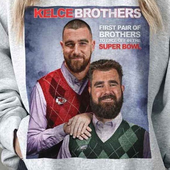 Sweatshirt Meme Step Brothers Travis Kelce Jason Kelce Sweatshirt Kansas City 05 - Picture 2 of 5